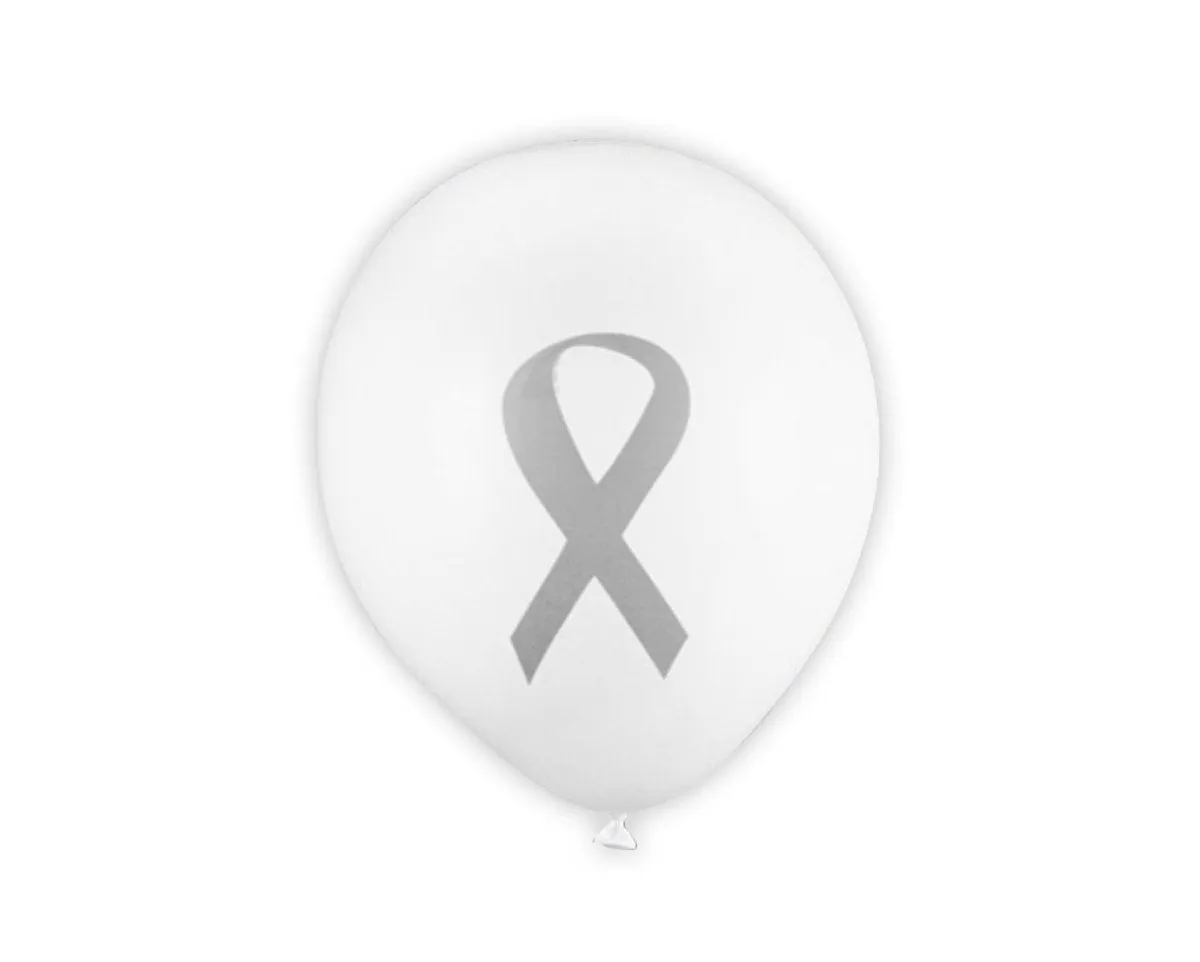 25 Gray Ribbon Balloons