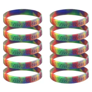 50 Awareness Silicone Bracelets (Pick Your Color/Cause)