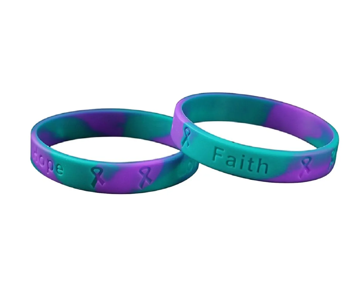 50 Awareness Silicone Bracelets (Pick Your Color/Cause)