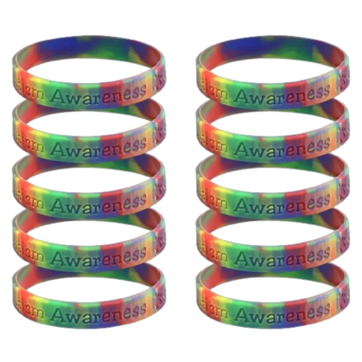 50 Awareness Silicone Bracelets (Pick Your Color/Cause)