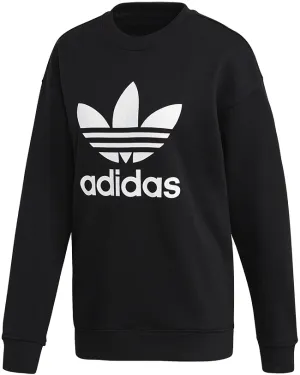 Adidas Originals Womens Trefoil Crew Sweatshirt Black White