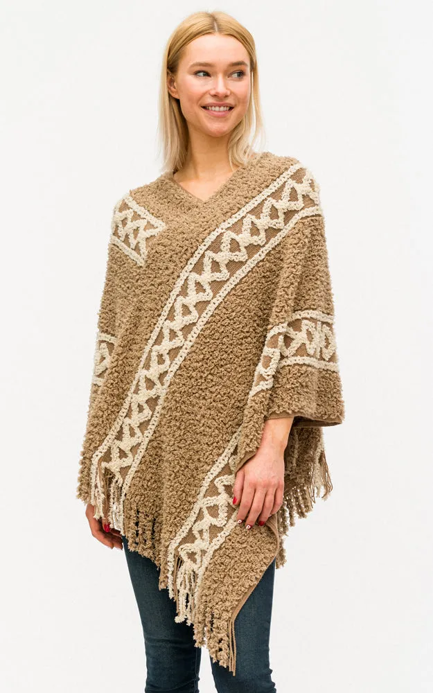 BAAP6016 Comfy Soft Furry Poncho