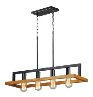 Black Forest 4 Light Chandelier in Ashbury Black