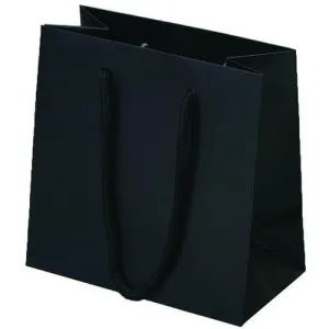 Black Matte Rope Handle Euro-Tote Shopping Bags - 6.5 x 3.5 x 6.5