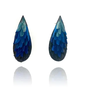 Blue Gradient Droplet Aluminum Earrings