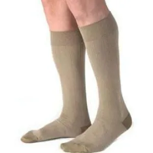 BSN Jobst Men's Knee High Ribbed Compression Socks Extra-large, Khaki, Closed Toe, Latex-free - 1 Pair