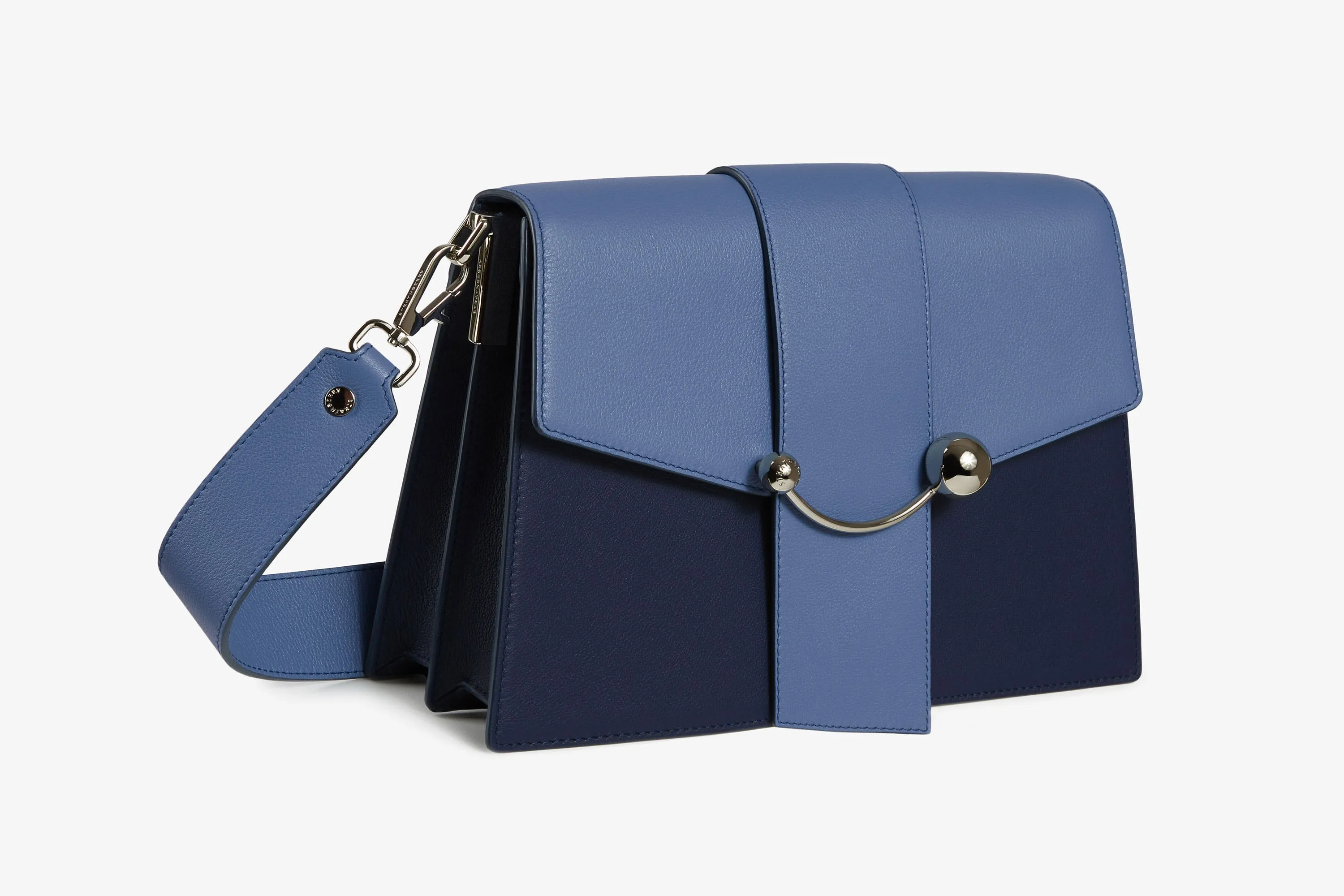 Crescent Shoulder - Navy/Sea Blue with Silver Hardware