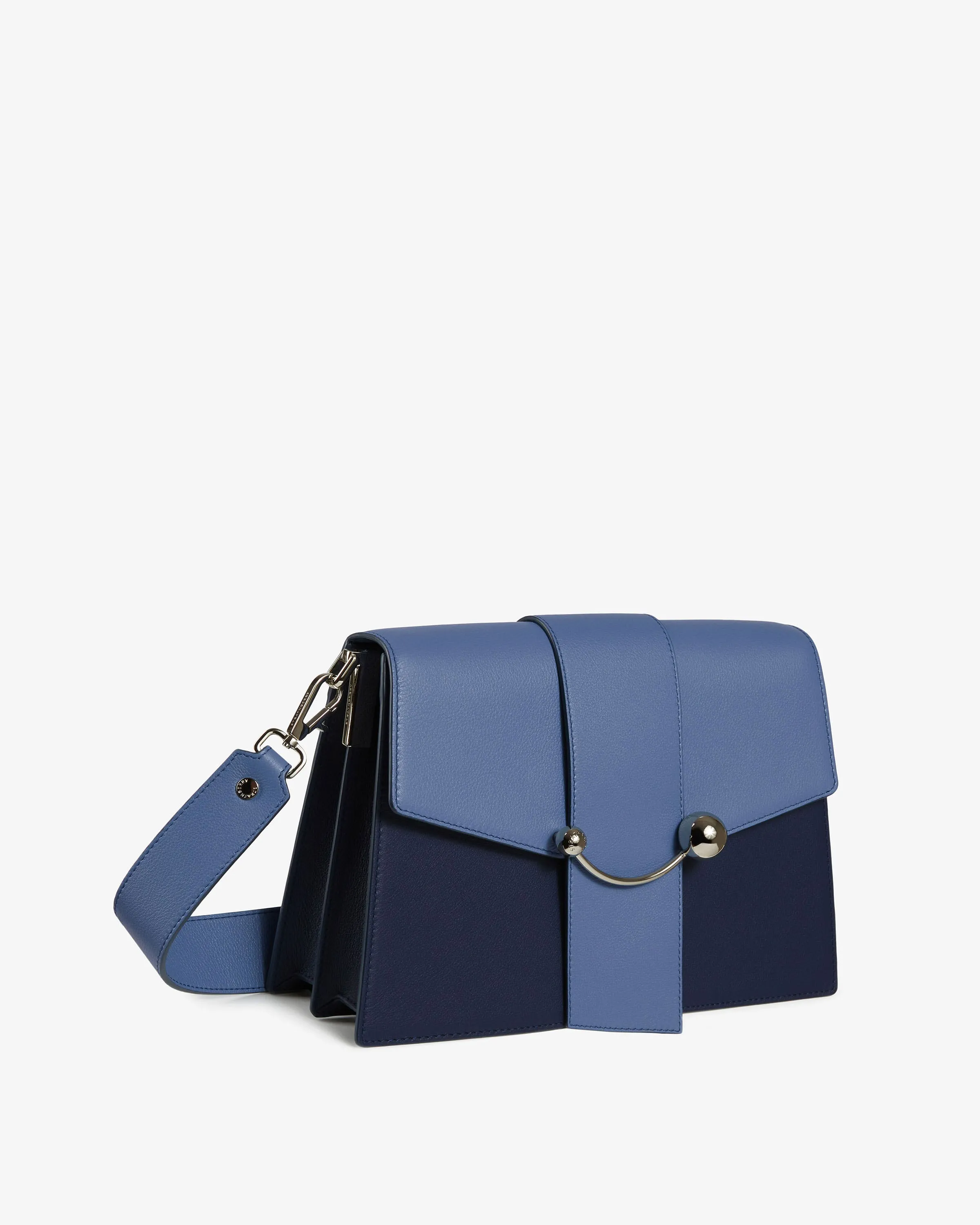 Crescent Shoulder - Navy/Sea Blue with Silver Hardware