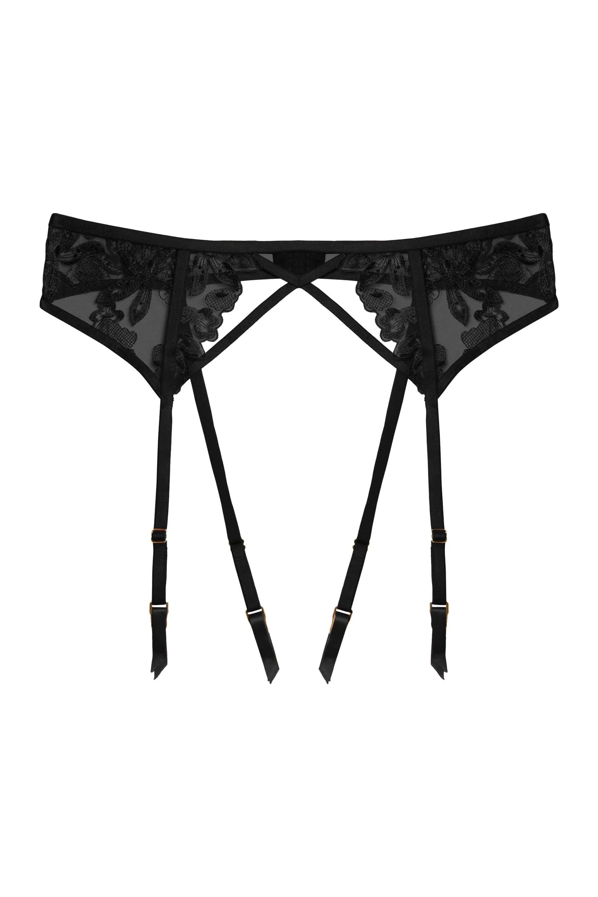 Eva Black Graphic Embroidery Suspender