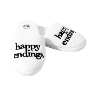 Happy Endings White Slippers