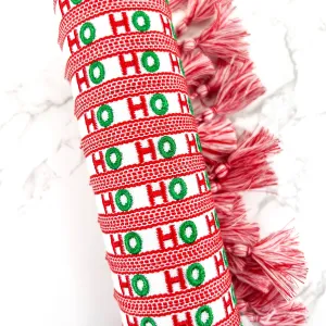 HO HO HO Christmas Embroidered Bracelet