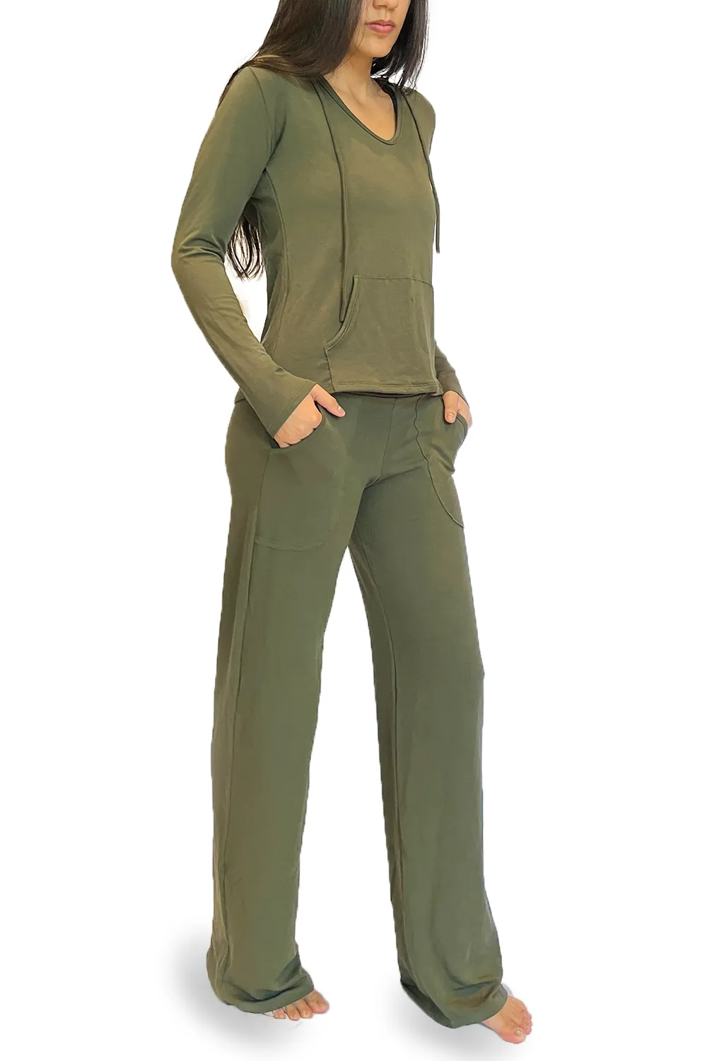 Hoodie, Green, Fleece Comfy Viscose