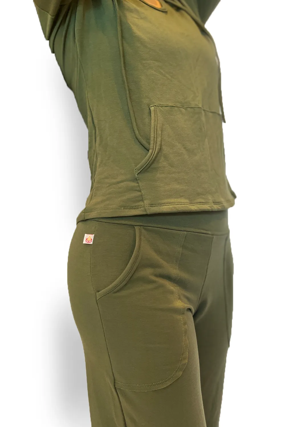 Hoodie, Green, Fleece Comfy Viscose