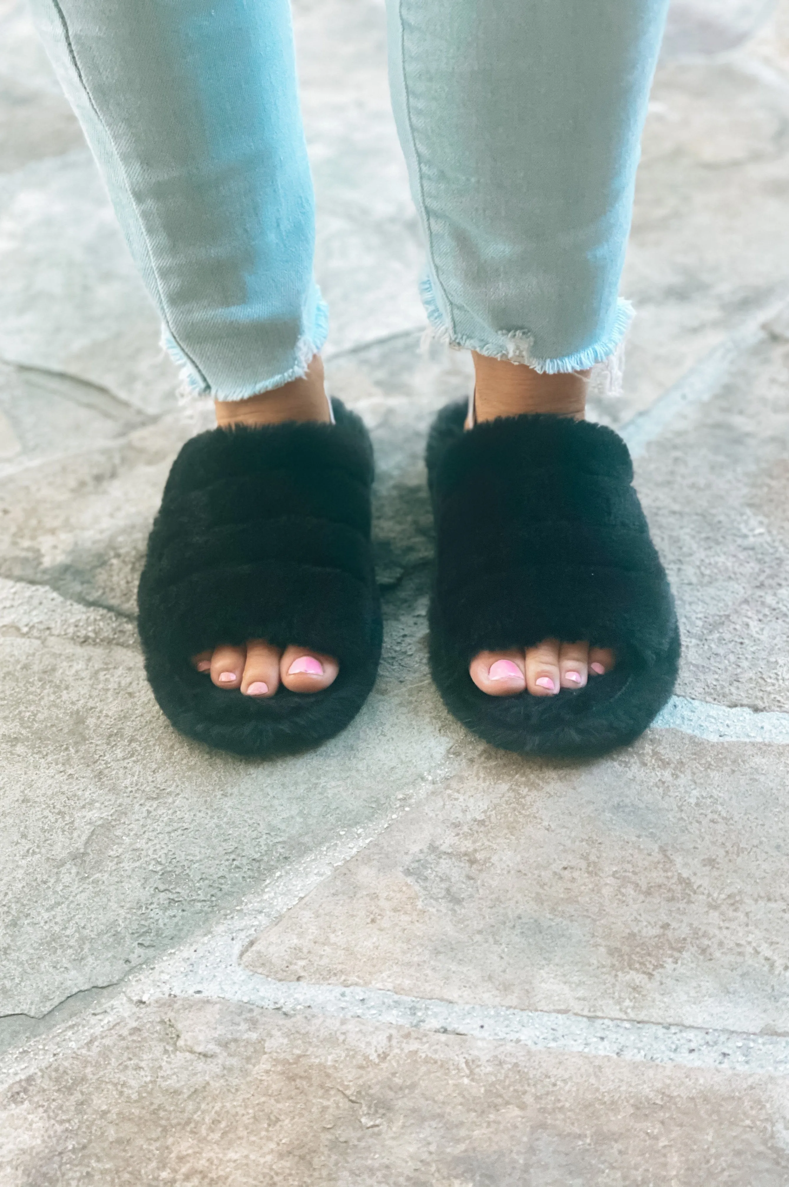 Lap of Luxury Slippers Black