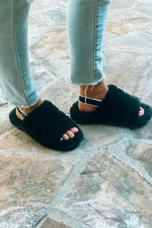 Lap of Luxury Slippers Black