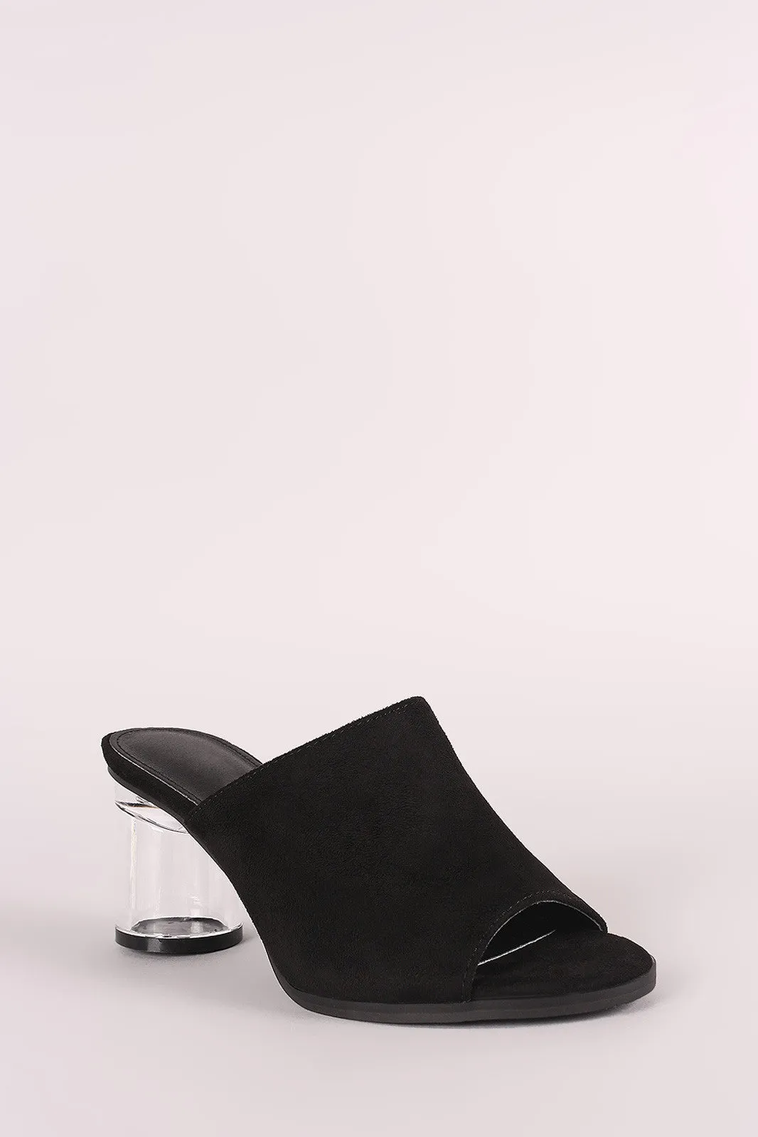 Liliana Suede Mule Round Perspex Heel