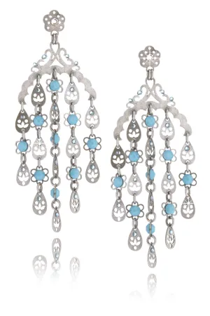 LK DESIGNS JULIA Light Blue Chandelier Earrings