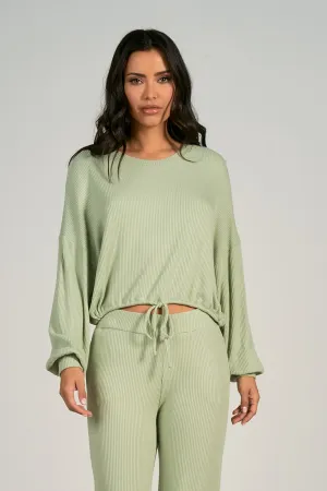 Long Sleeve Drawstring Top