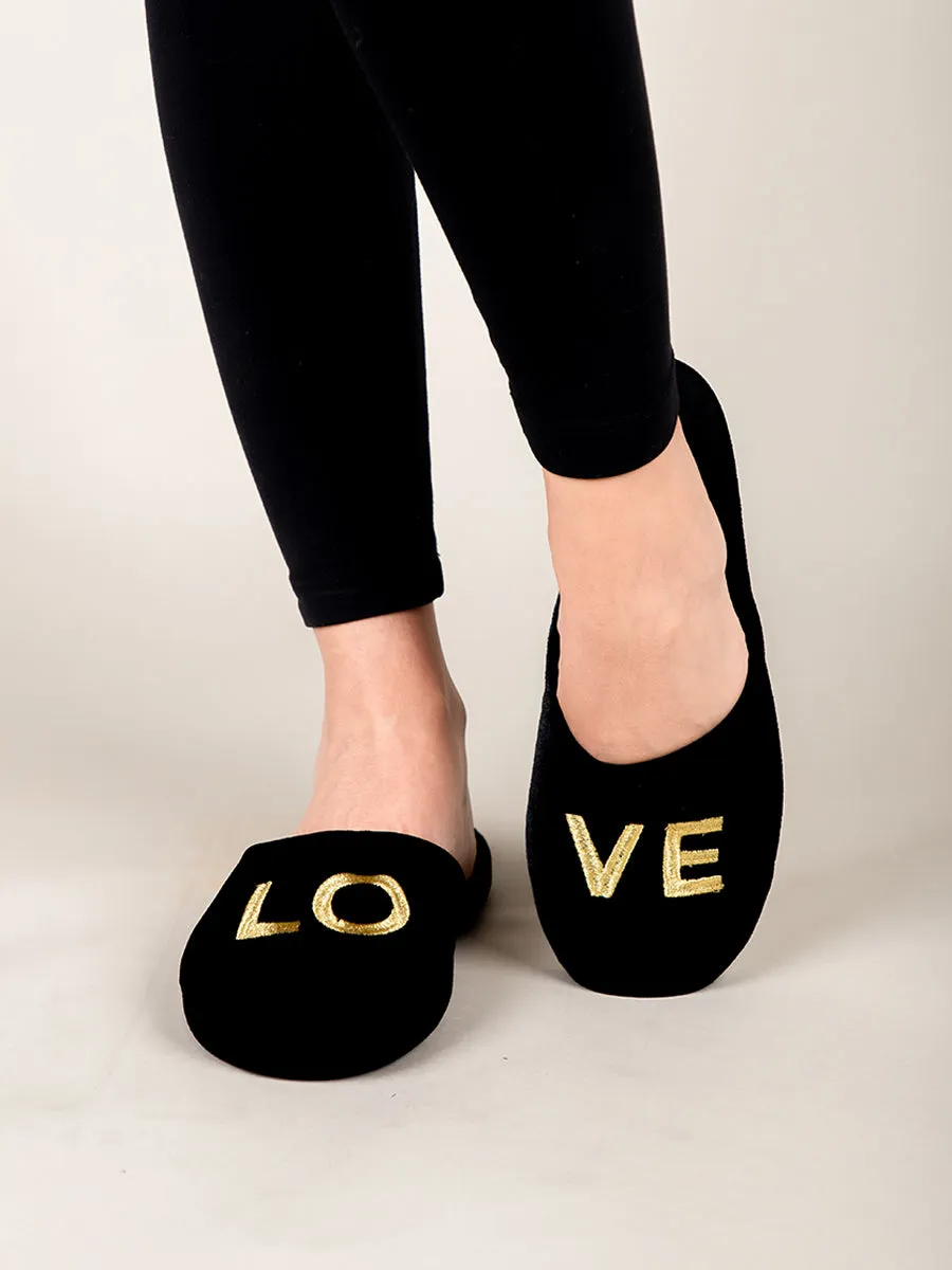 Love Embroidered Slipper