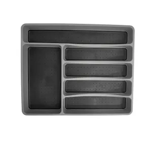 Masflex 6-Compartment Flatware Tray - Gray