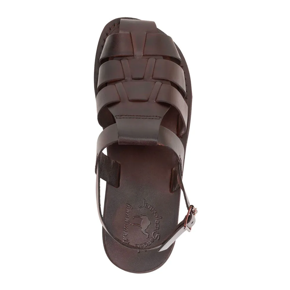 Michael - Closed Toe Leather Fisherman Sandal | Brown