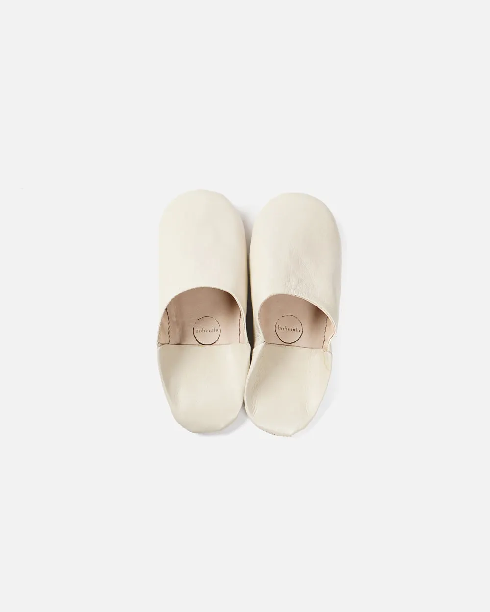 Moroccan Babouche Basic Slippers, White