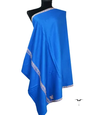 moroccan blue embroidery pashmina shawl 8531