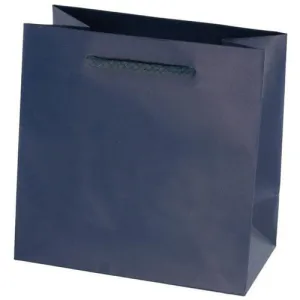 Navy Matte Rope Handle Euro-Tote Shopping Bags - 9.0 x 3.5 x 7.0