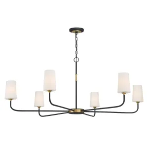 Niles 6 Light Black Forged   Modern Gold Chandelier