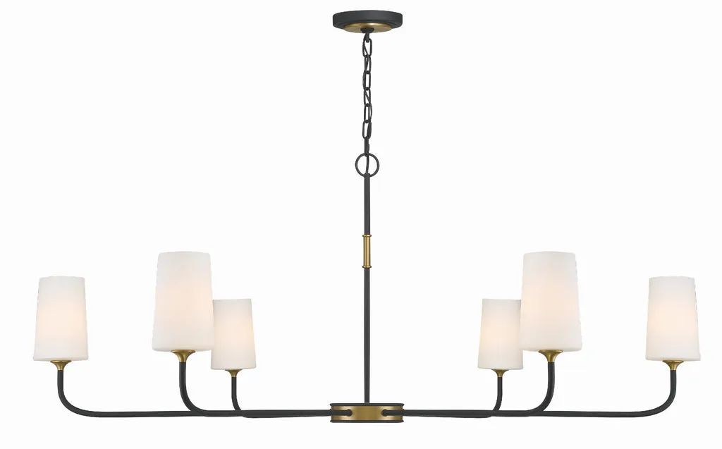 Niles 6 Light Black Forged   Modern Gold Chandelier