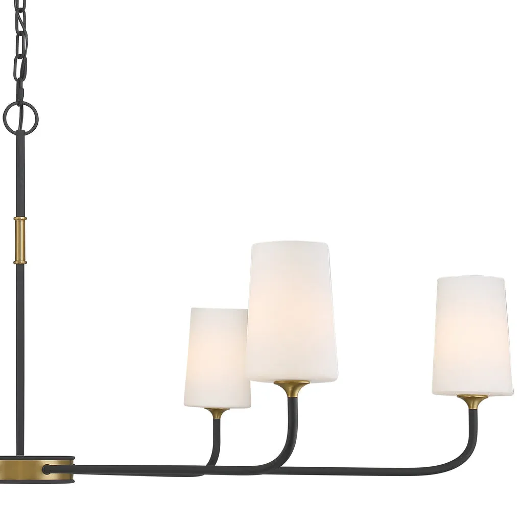 Niles 6 Light Black Forged   Modern Gold Chandelier