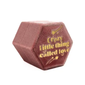 Pink Hexagon 'Crazy Little Thing Called Love' Ring Box