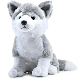 Plush Husky Dog Stuffed Animal Puppy Soft Toy - 30CM (Grey)