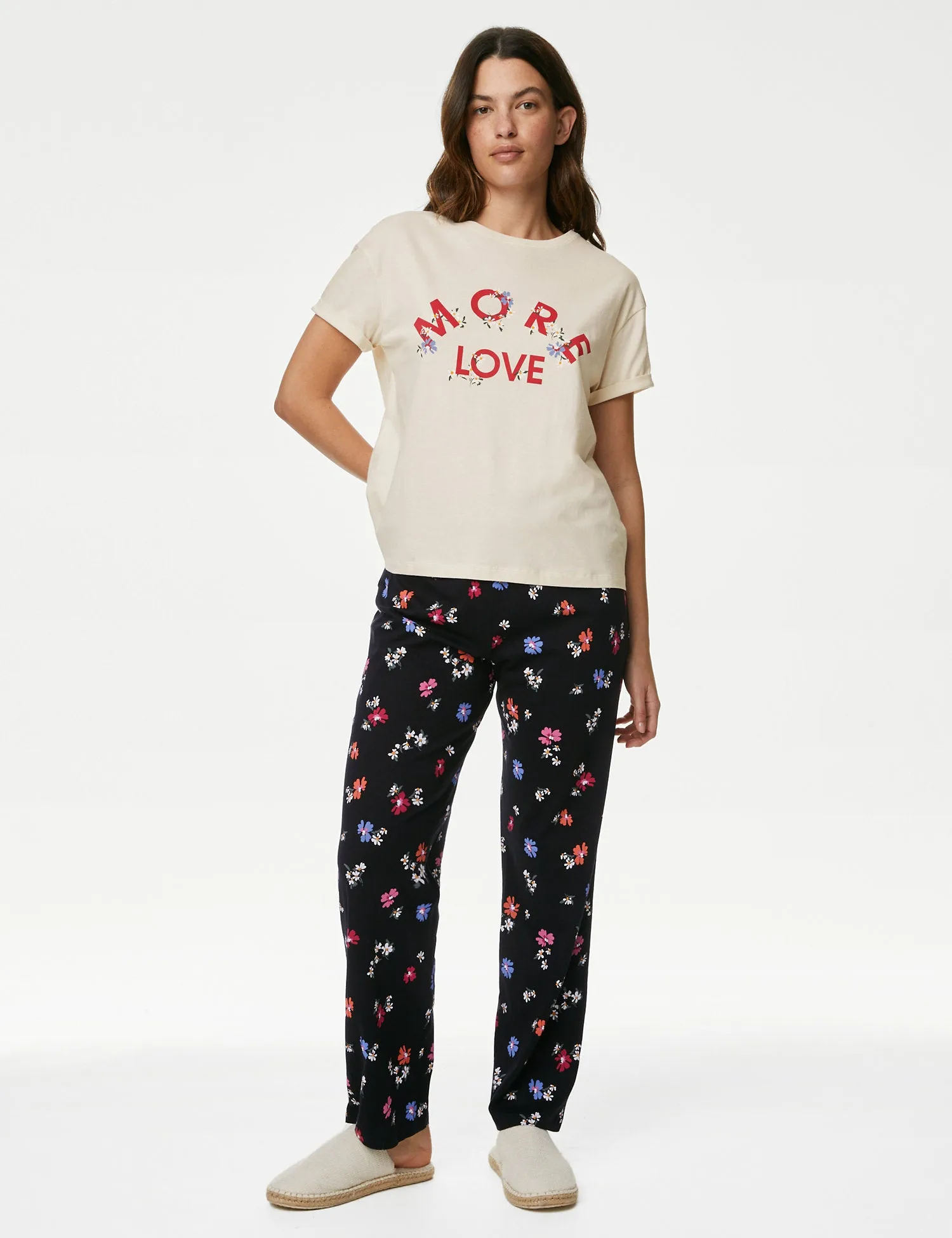 Pure Cotton Floral Print Pyjama Set