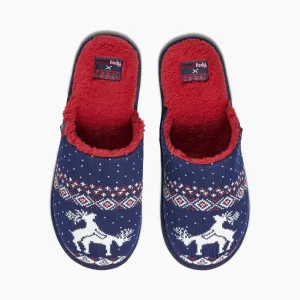 Reef Mens Tipsy Elves Slippers Reindeer Love