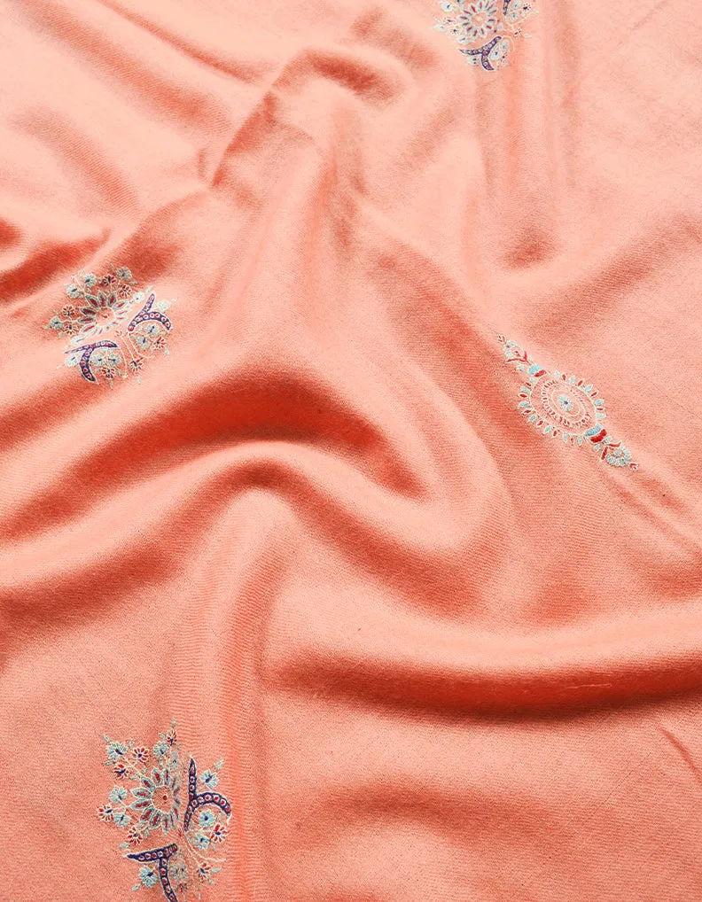 salmon Embroidery Pashmina Stole 7819