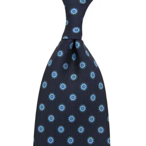 Shadow Printed Silk Tie - Midnight - Hand-Rolled