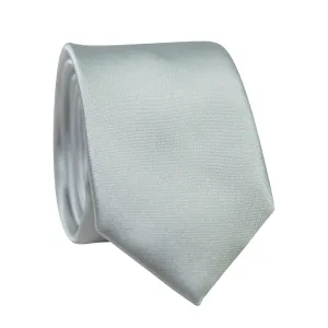 Solid Silver Satin Tie