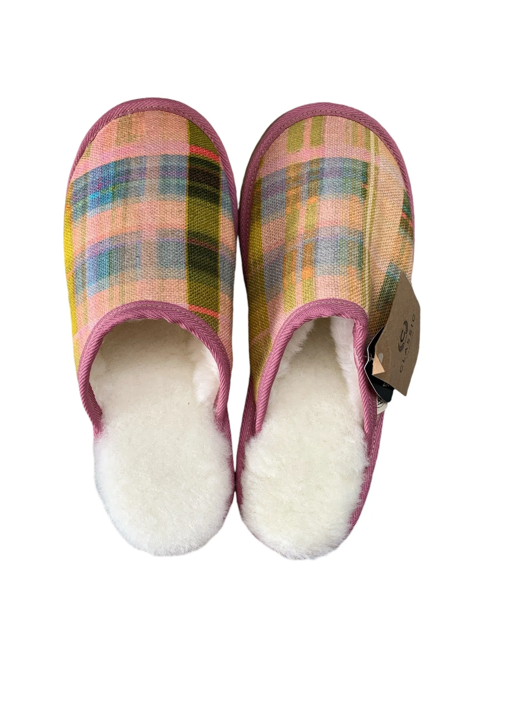 Tattie Pink Medium White Slippers