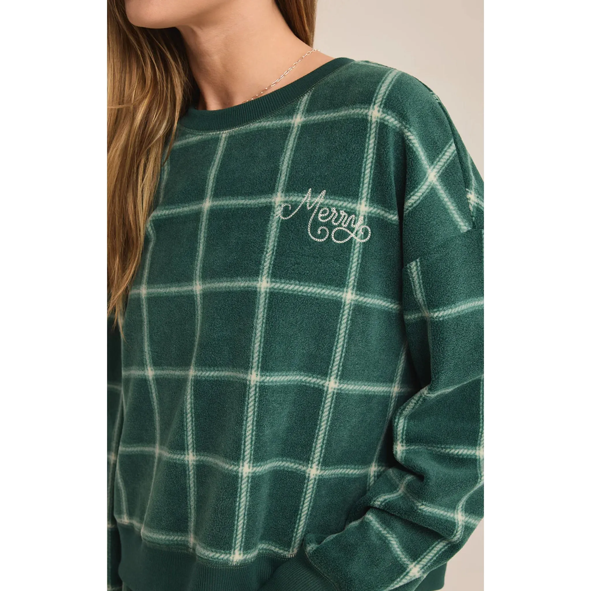 Z Supply Plaid LS Top in Noble Fir