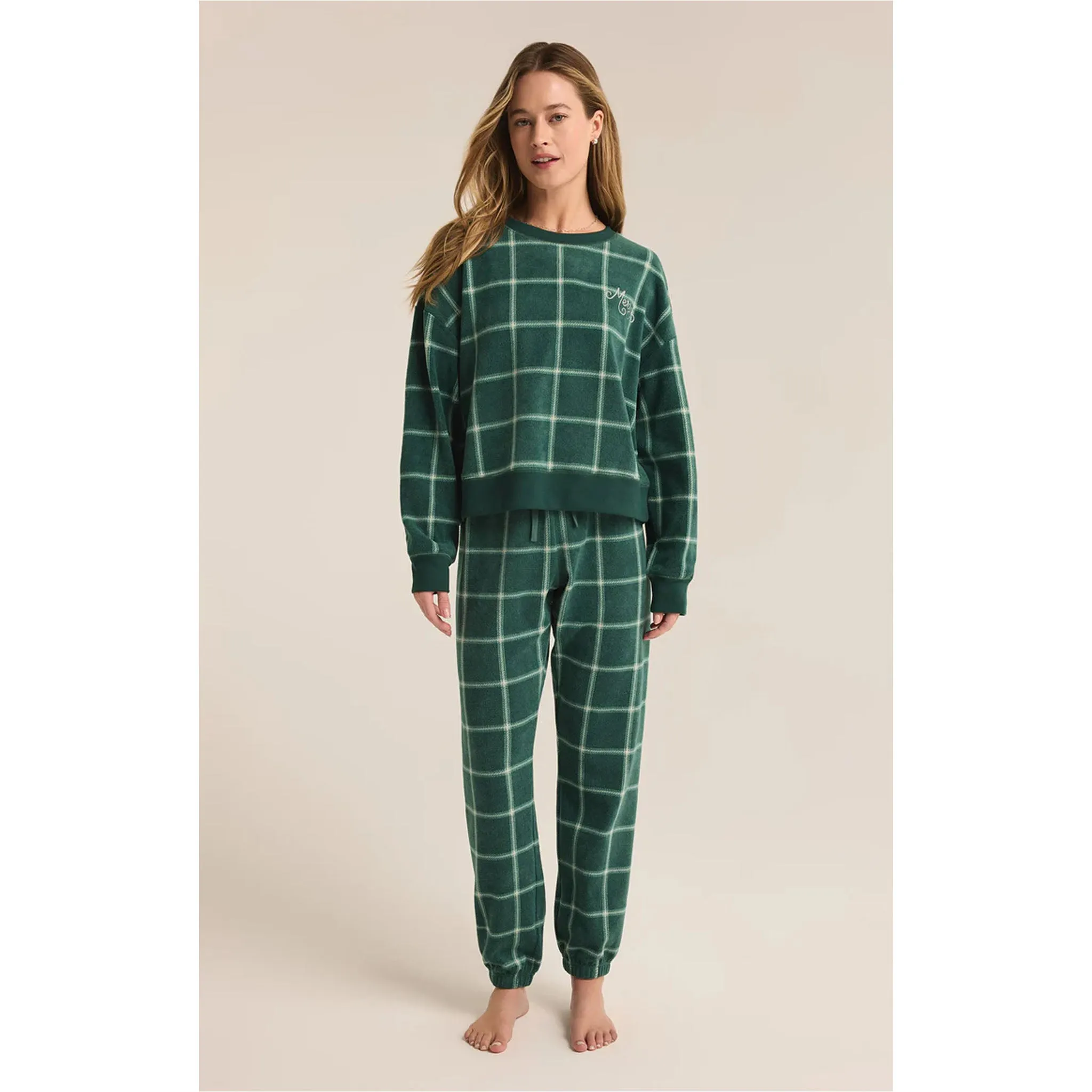 Z Supply Plaid LS Top in Noble Fir