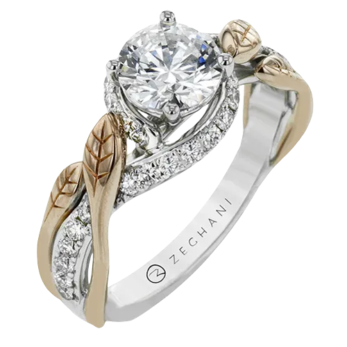 ZR1389 Engagement Ring in 14k Gold with Diamonds